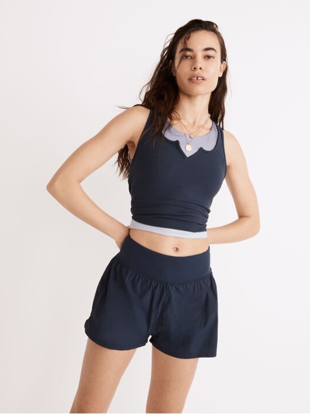 Madewell MWL Running Shorts Large Twilight